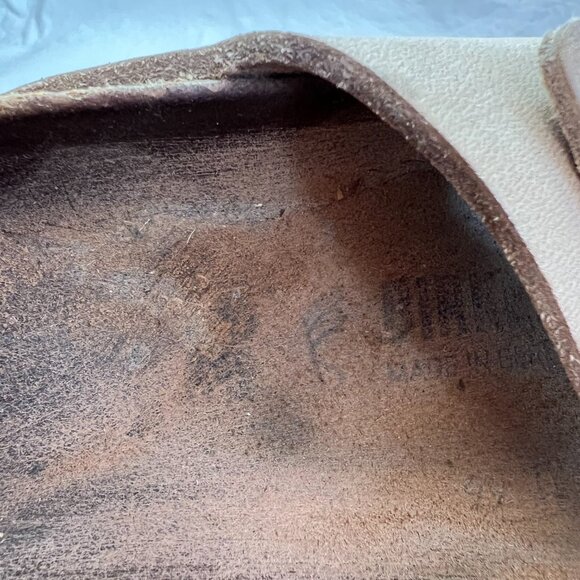 Birkenstock Arizona sandals beige leather EU 40 US womens 9 9.5 wide slides - Picture 12 of 13